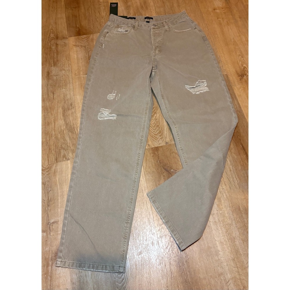 Wild Fable Jeans Womens 10 Brown High Rise Curvy Straight Distressed 32 Inseam